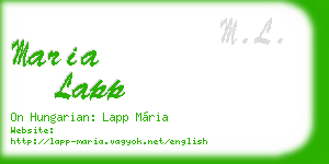 maria lapp business card